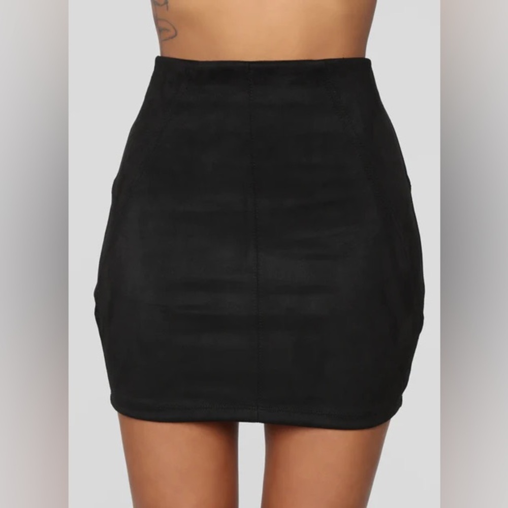 High Rise Black Mini Skirt